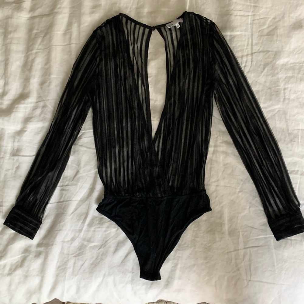 by the way. Sheer Ribbed Bodysuit - Size Small